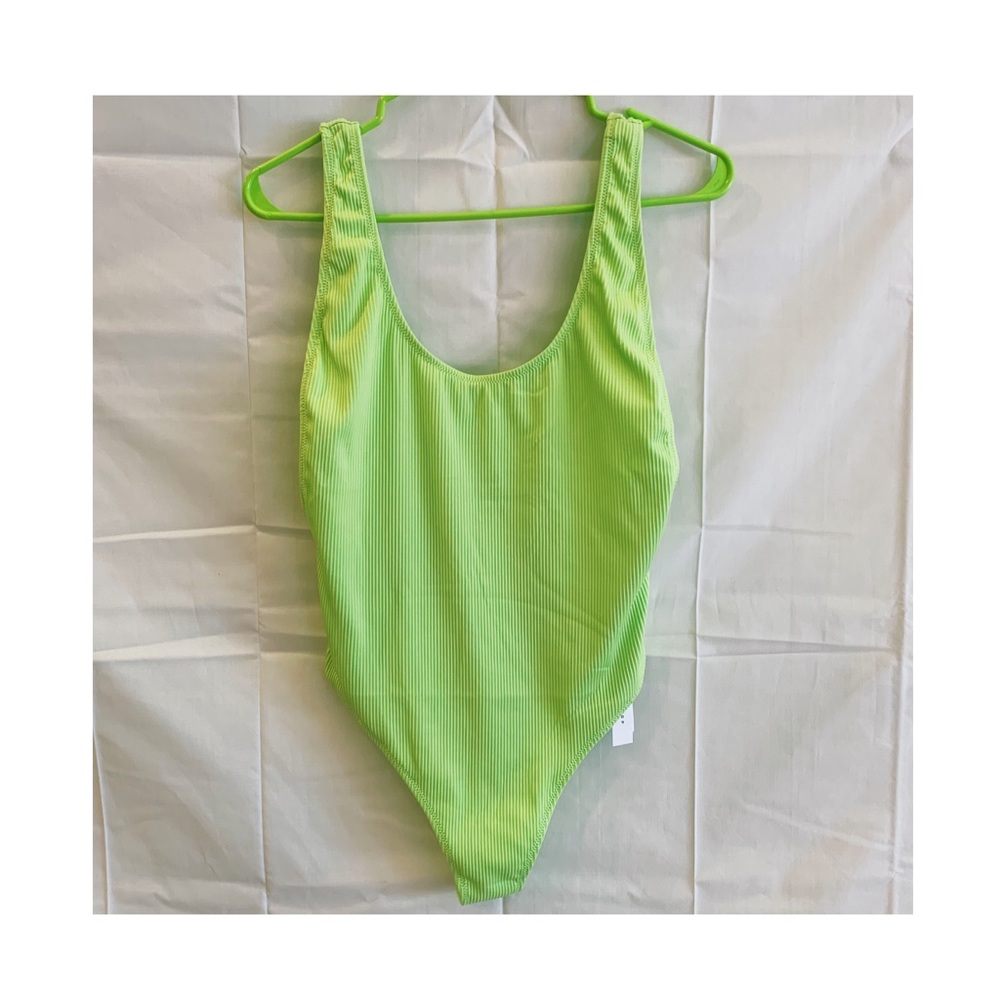 Lime green one piece swimsuit